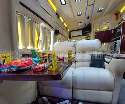 8 seater premium vanity van with toilet washroom hire in delhi jaipur india