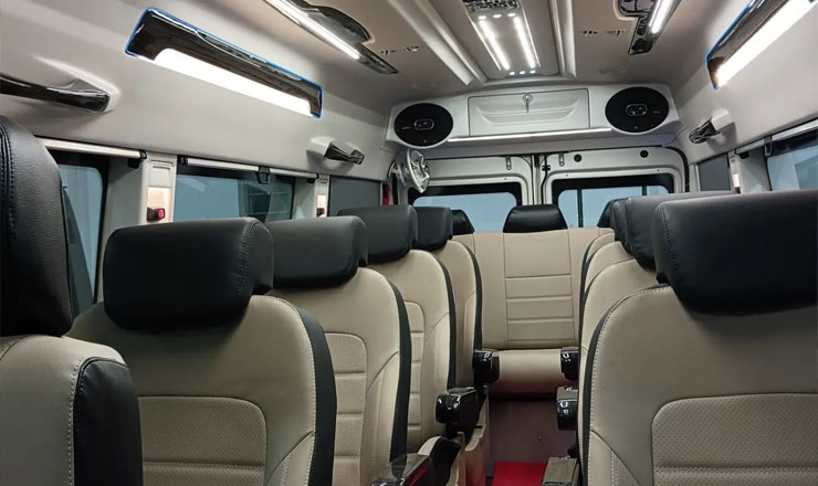 12 seater deluxe 1x1 maharaja tempo traveller hire delhi