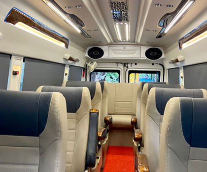 12 seater deluxe 1x1 maharaja tempo traveller hire delhi india