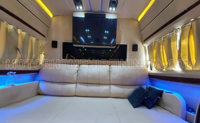 8 seater caravan with toilet washroom hire india